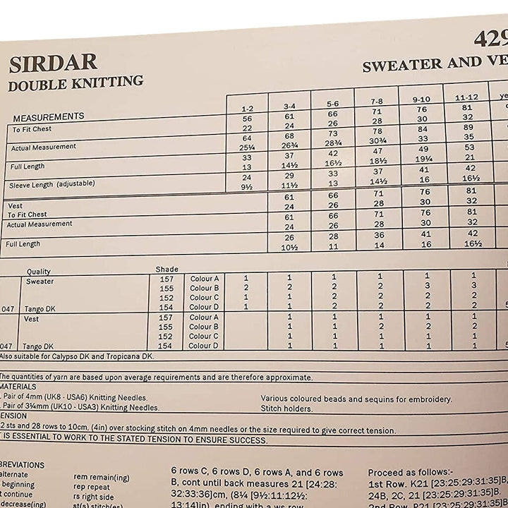 New Sirdar 4292 Tango Double Knitting Tank Top Child Sweater Pattern