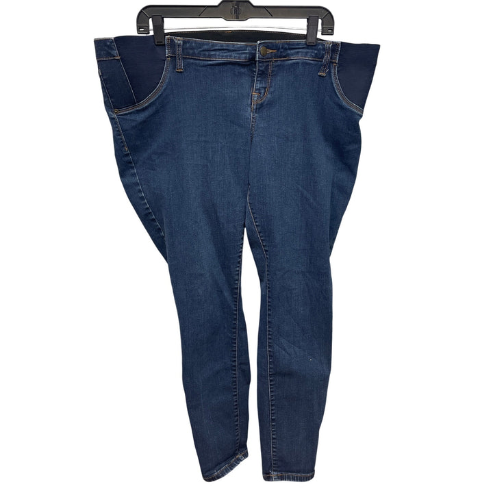 Liz Lange Maternity Size XL Side &amp; Back Elastic Stretch Cotton Denim Blue Jeans