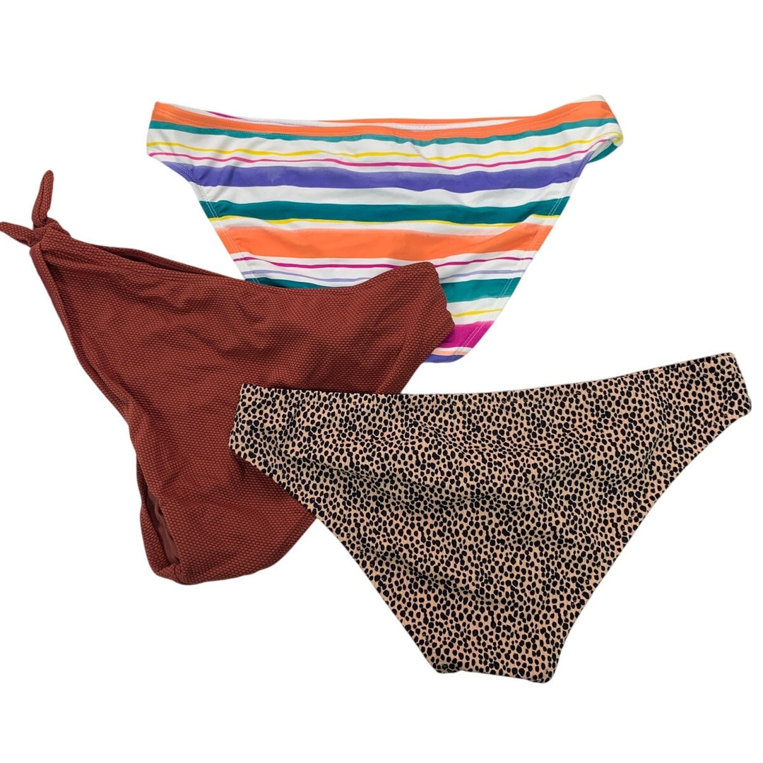 Lot of 3 New Kona Sol Wild Fable Womens Large Swim Bikini Bottoms ONLY