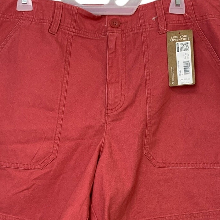 New Eddie Bauer Womens Size 12 Raspberry Pink Cotton Utility Canvas Shorts