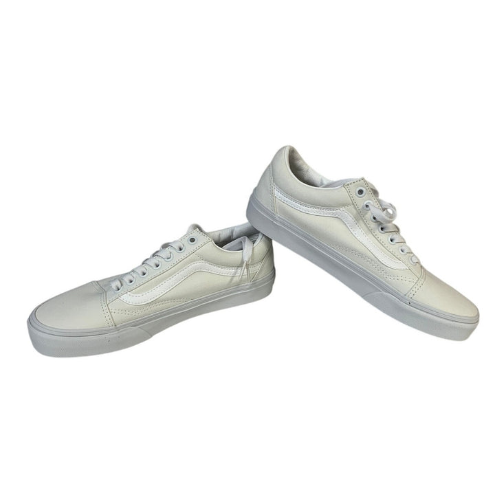 Vans Womens Size 8.5 White Old Skool Sneaker Lace Up Round Toe Low Top Shoes