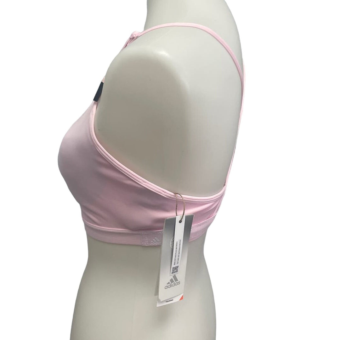 New Adidas Medium 40AC Pink Light Support Removeable Pads Training Sports Bra