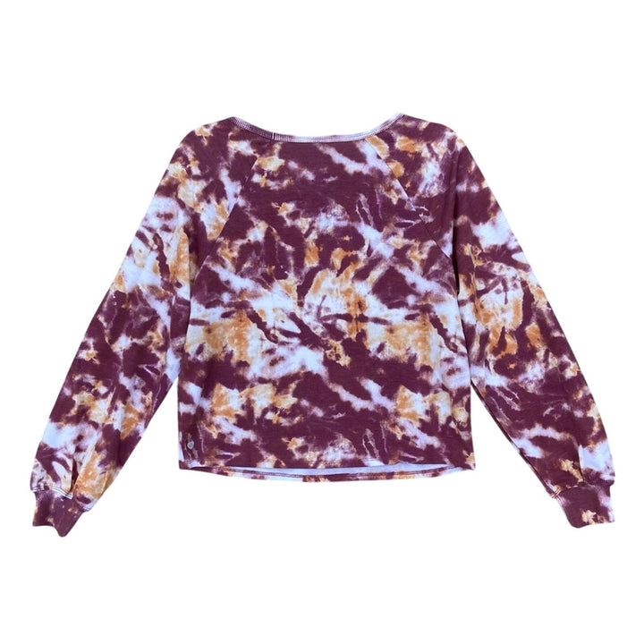 NWT New Wildfox Womens Medium Tie-Dye Cropped Crew Neck Long Sleeve Sweatshirt