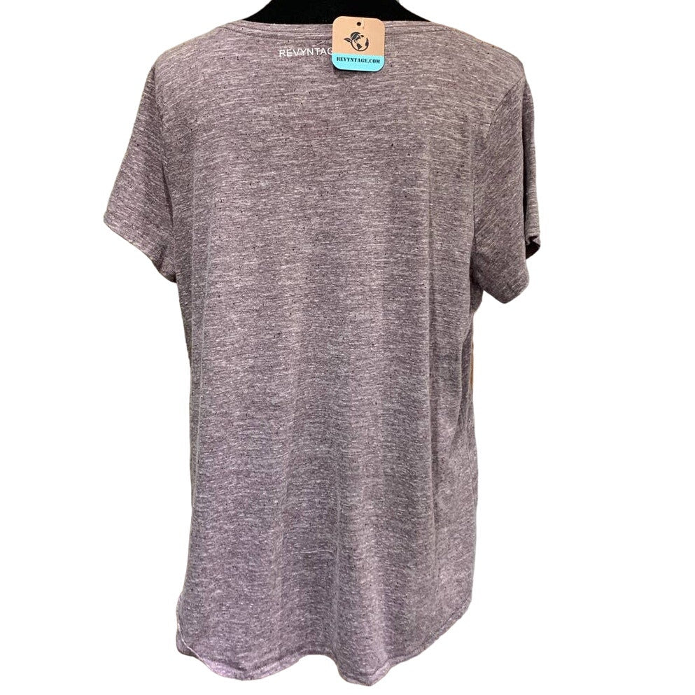 Hand Printed Upcycled Womens XL Saving the Planet Superpower Short Sleeve Tee
