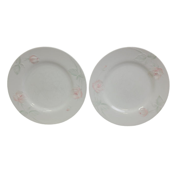 2 Vintage Home Beautiful Rose Blush 10" Fine China Dinner Plates Made In Japan