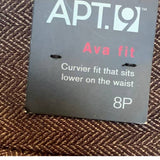 New Apt 9 8 Petite 8P Ava Fit Brown Polyester Blend Long Career Work Pants