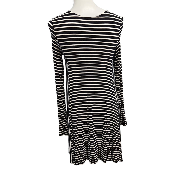 Old Navy Womens XS Long Sleeve Stretchy Rayon Spandex Striped Fit Flare Dress