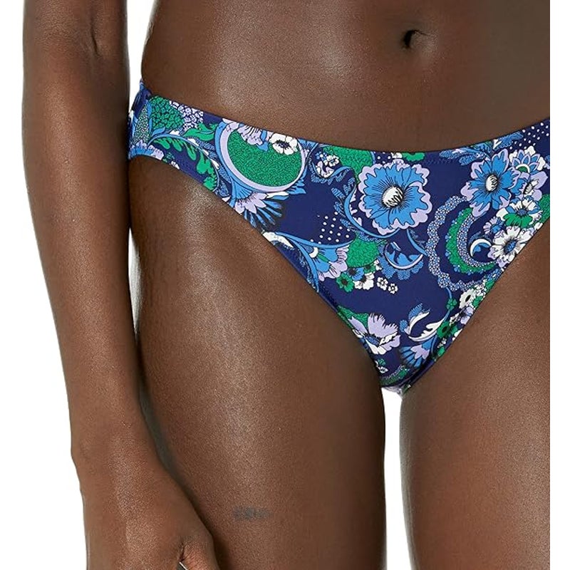 New Amazon Essentials Womens Small Blue Paisley Bikini Swimsuit Bottoms ONLY