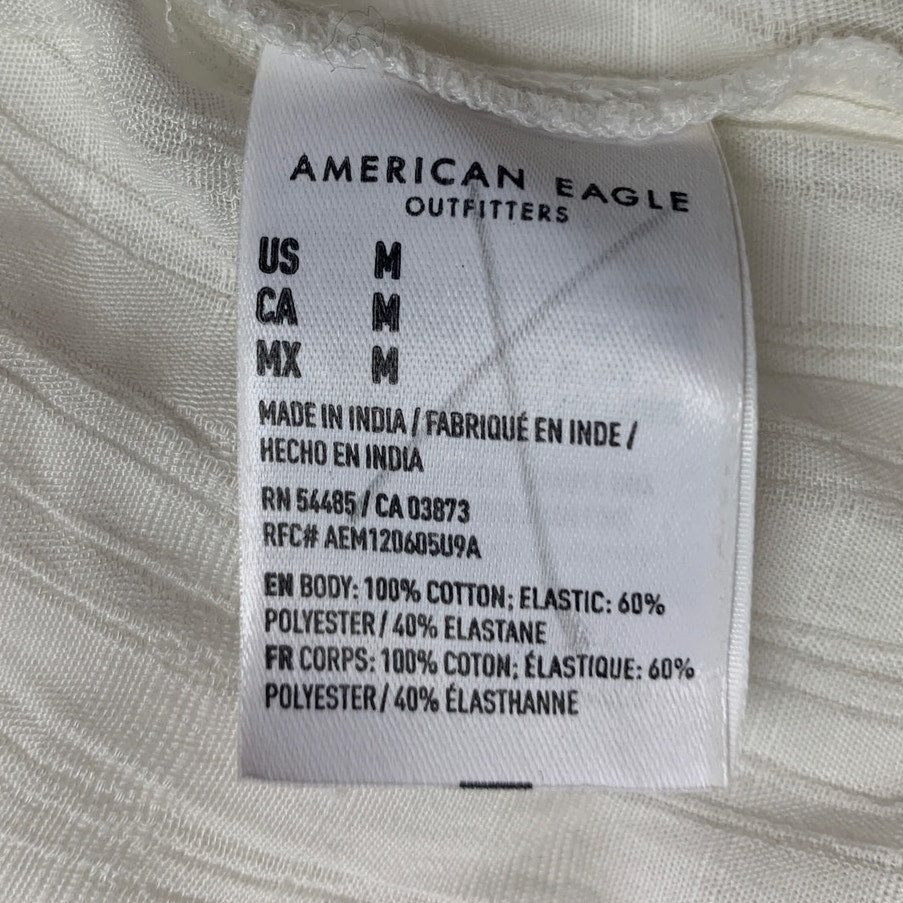 New American Eagle Womens Medium Sweetheart Front Tie Adjustable Thin Strap Top