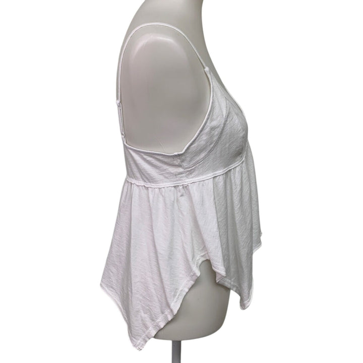 New Aerie Womens XL PolyCotton Spaghetti Strap Handkerchief Hem Tank Top