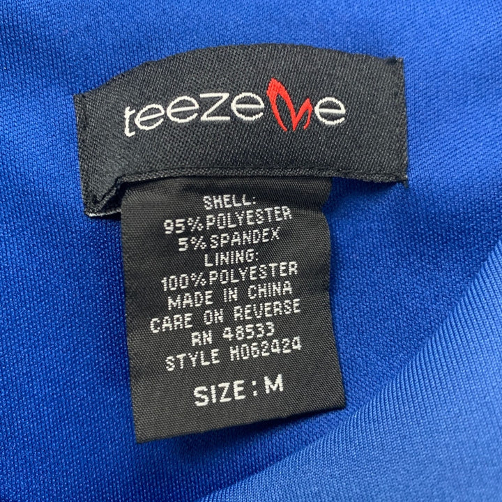 Teeze Me Womens Medium Blue PolySpandex Sleeveless Back Zip Fit n Flare Dress