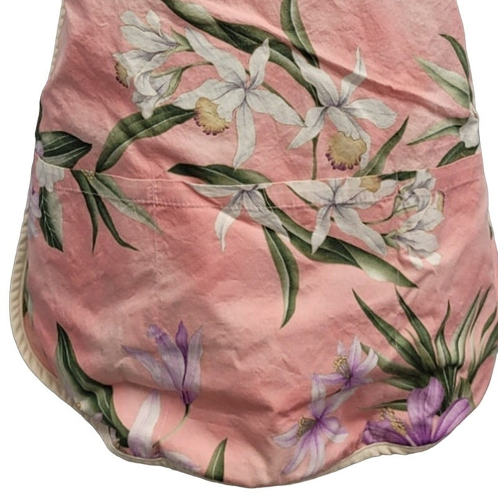 Local Design Made In Hawaii Womens Reversible Floral Craft Apron w Pockets