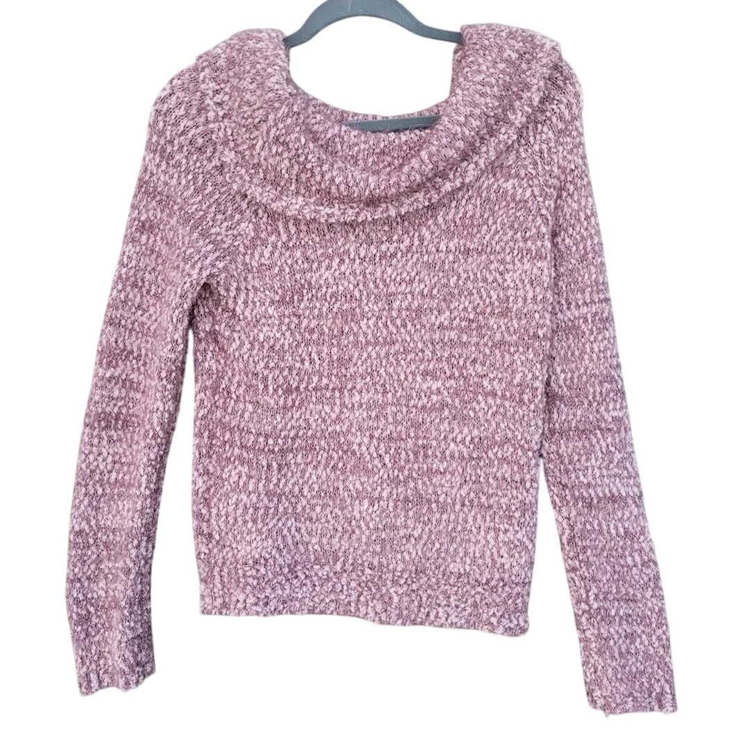 NWT New Freshman Womens Medium Off Shoulder Fluffy Cowl Neck Knit Sweater
