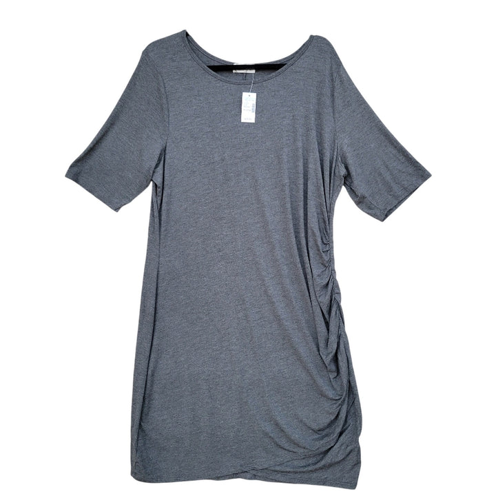 NWT New Maurices Womens XXL Heathered Side Ruched Half Sleeve T Shirt Dress