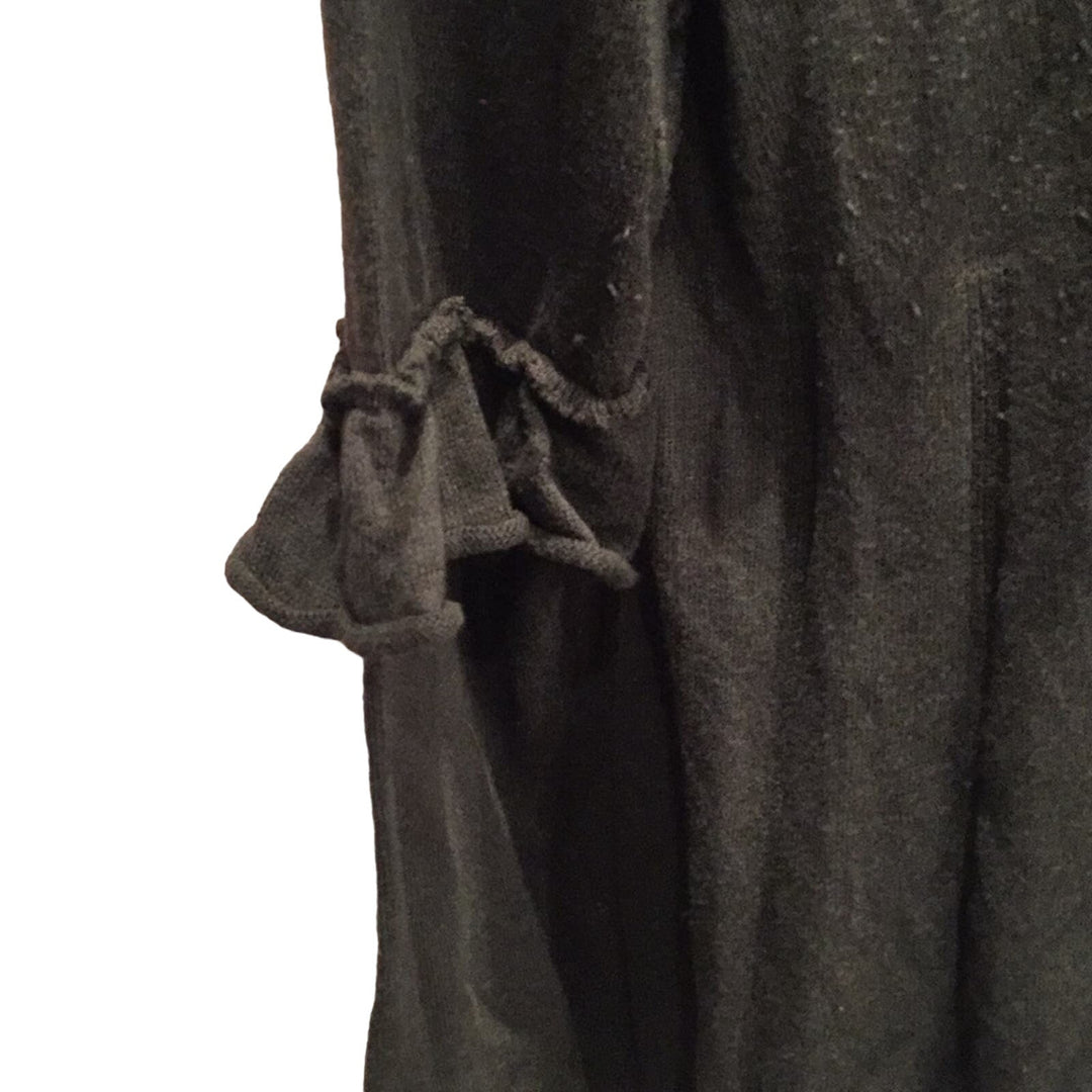 New Style &amp; Co Womens 2X Dark Ivy Green Ruffled Elbow VNeck Long Sleeve Sweater