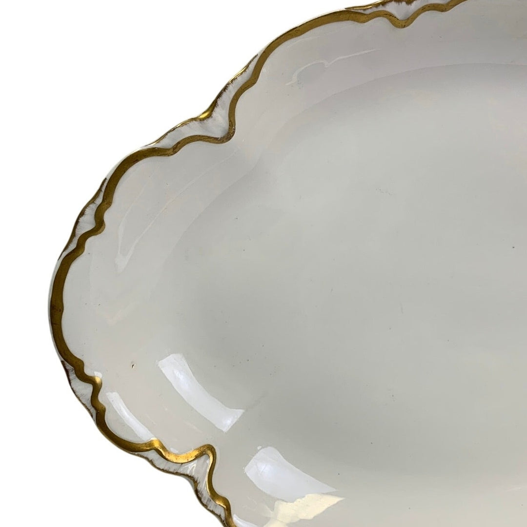 Vintage 1929 Pope-Gosser Sepia Gold Trimmed China 18" Oval Serving Platter