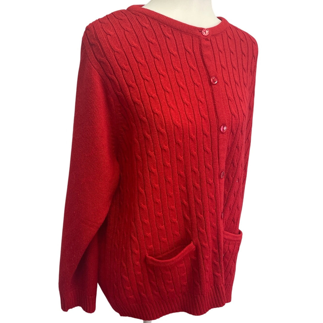 Allison Daley Womens Plus Size 2X Button Down 100% Acrylic Cardigan Sweater
