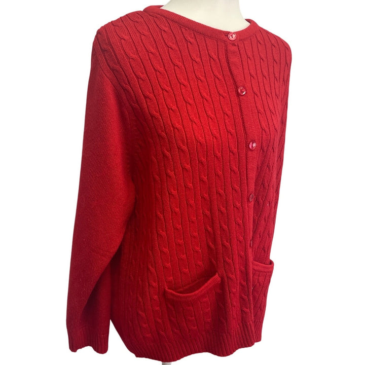Allison Daley Womens Plus Size 2X Button Down 100% Acrylic Cardigan Sweater