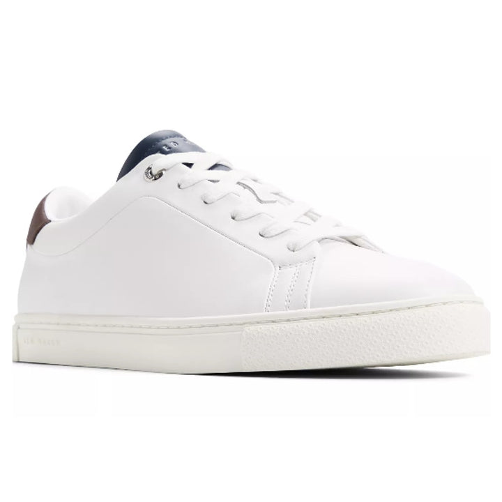 New In Box Ted Baker Mens Size 11 White Leather Robberto Lace Up Sneaker Shoes