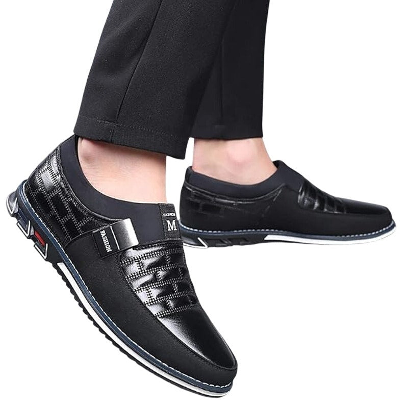 Cosidram Mens Size 11 Black Loafers Slip On Low Top Round Toe Casual Shoes