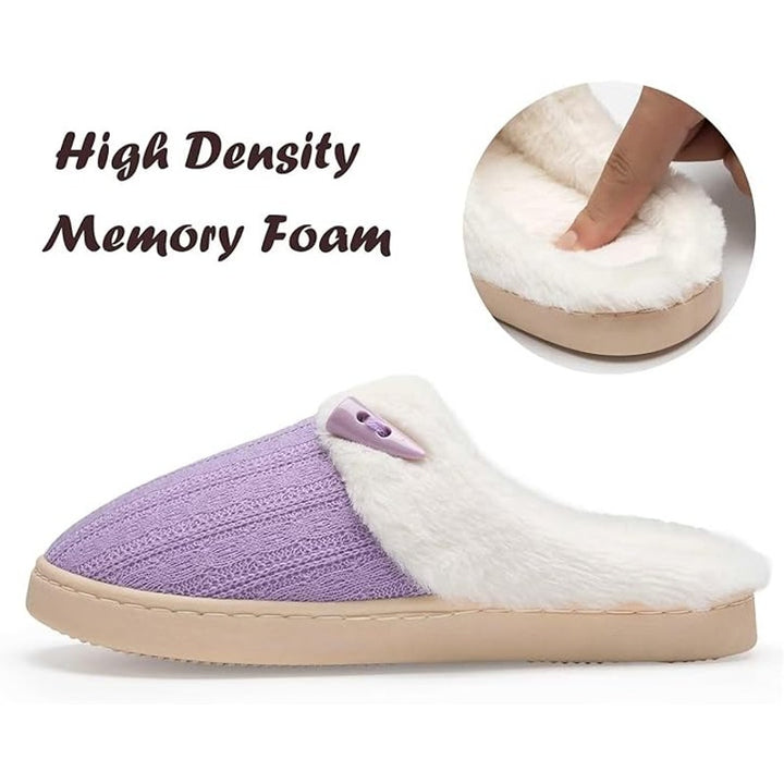 New NineCiFun Womens Size 10 Purple Slip On Fuzzy Memory Foam House Slippers