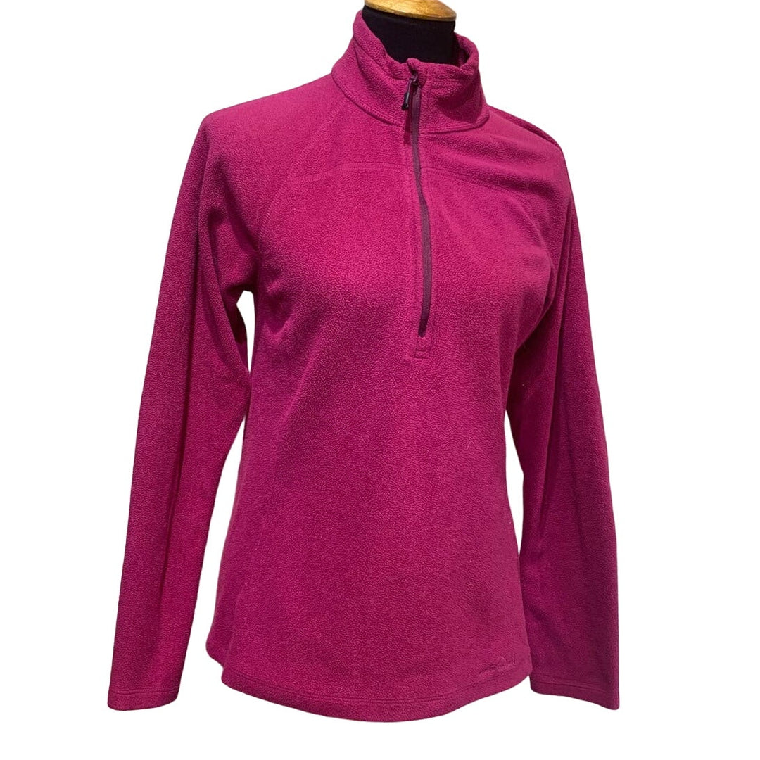 Eddie Bauer Womens Medium Half Zip Long Sleeve Polyester Fleece Pullover Top