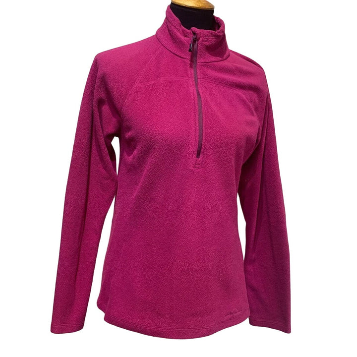 Eddie Bauer Womens Medium Half Zip Long Sleeve Polyester Fleece Pullover Top
