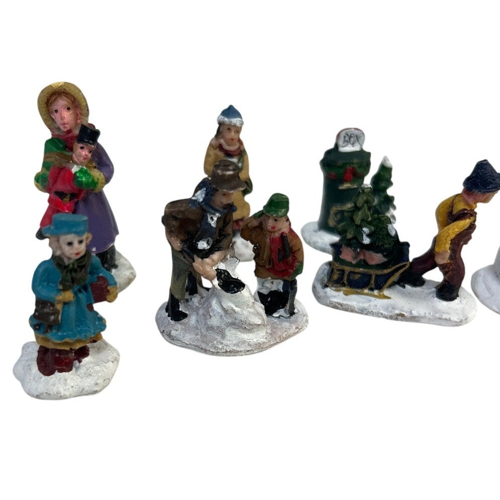 Lot of 7 Snowman People Sled Nutcracker Tree Christmas Figurine Decorations