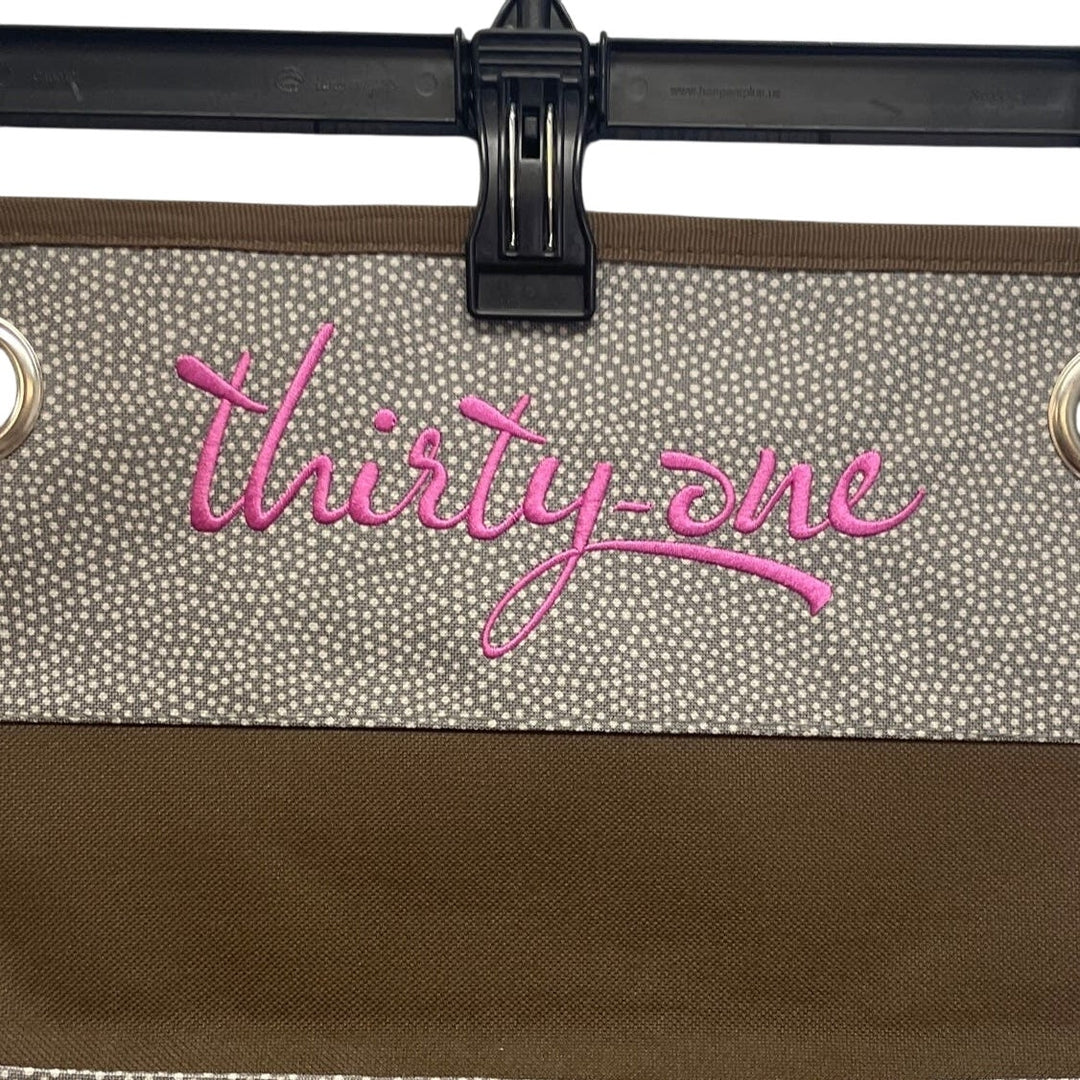 Thirty One Gifts Hanging Canvas Wall Pocket Organizer Office Bills Paper File