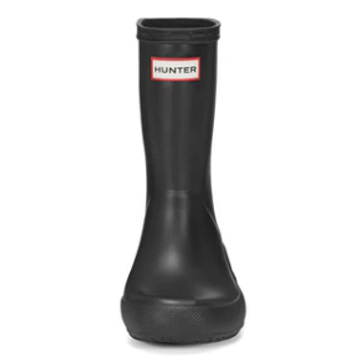 New Hunter Kids First Classic 8/9 Black Pull On Waterproof Wellies Rain Boots