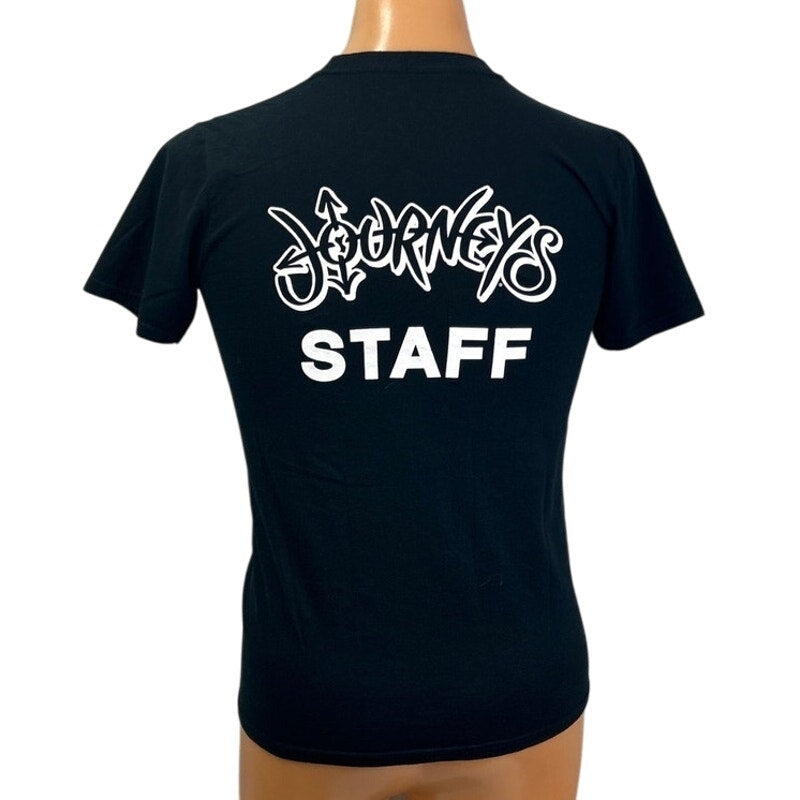 Journeys Staff Adidas Logo Mens Small Black 100% Cotton Short Sleeve Tee Shirt