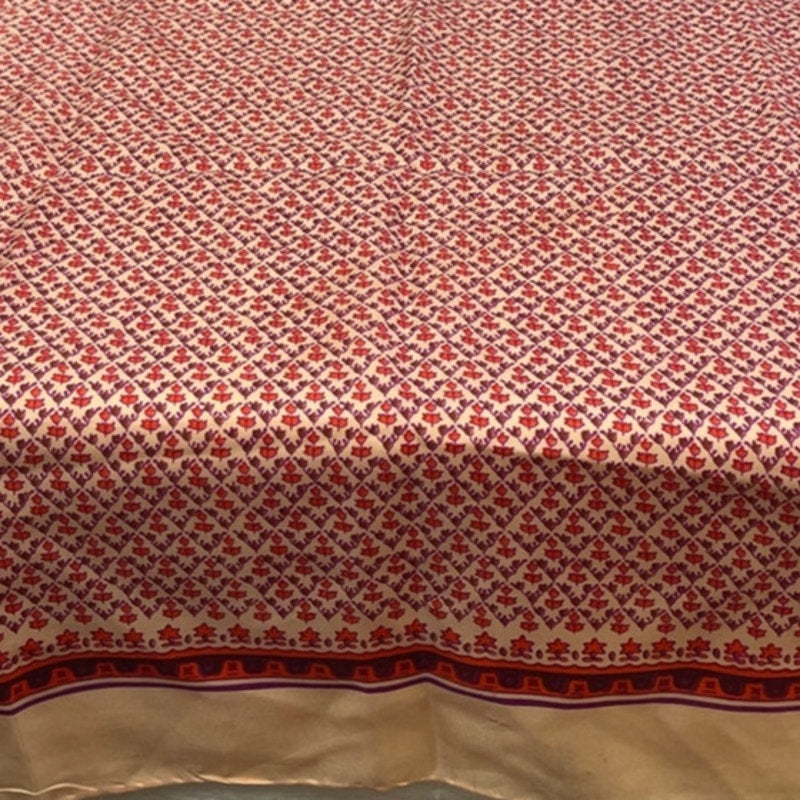 Vintage Anne Klein Womens Pink Red Silky Square Calico Floral Fashion Scarf