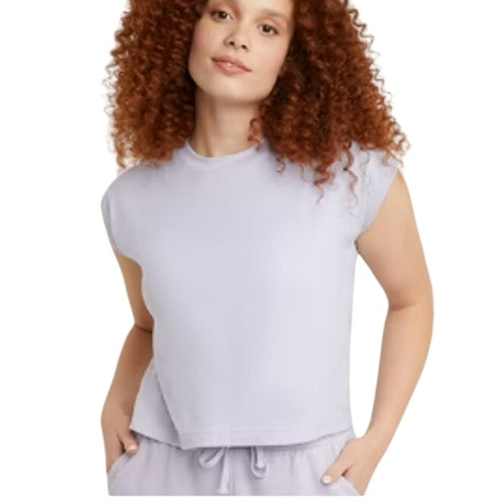New 5-Pack Hanes Womens Large Purple Ringspun Cotton Cap Sleeve Muscle Tees