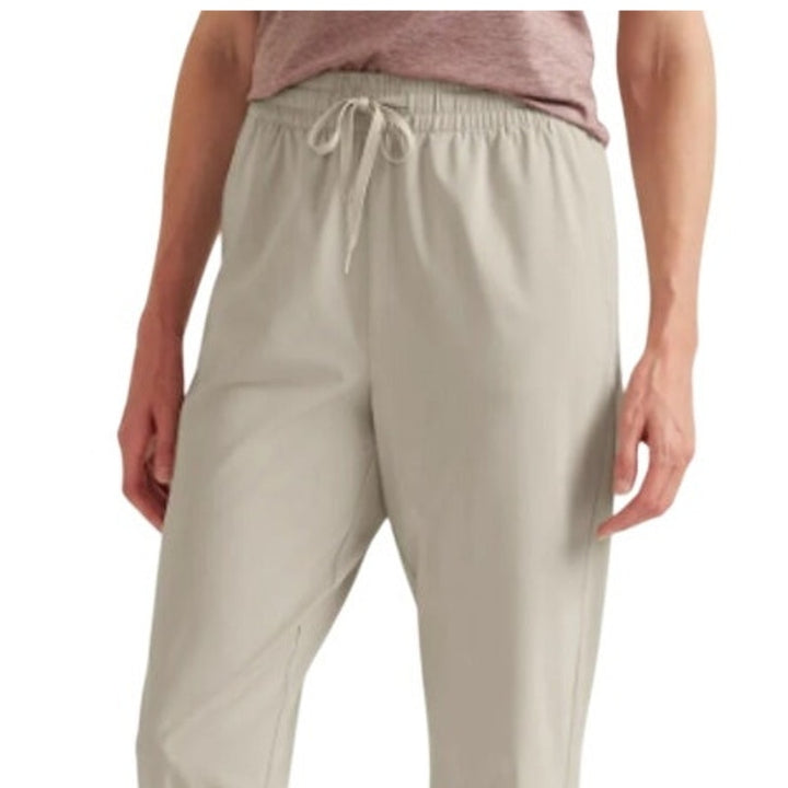 New Eddie Bauer Womens XL Tan Pumice Departure Tie Front Ankle Pants w Pockets