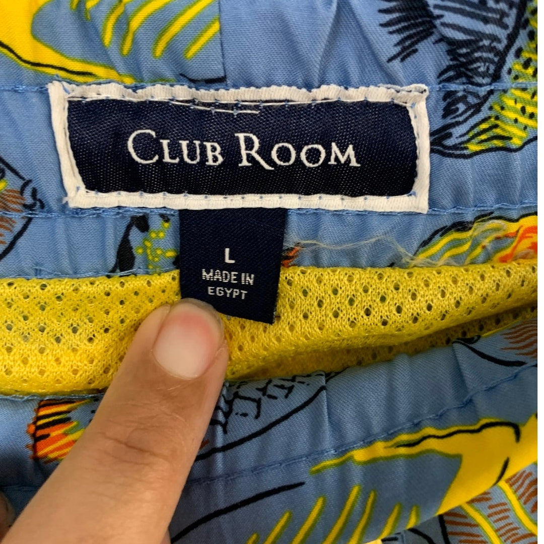 Lot of 2 Club Room Mens Large Sea Horse Fish Drawstring Waist Swim Shorts