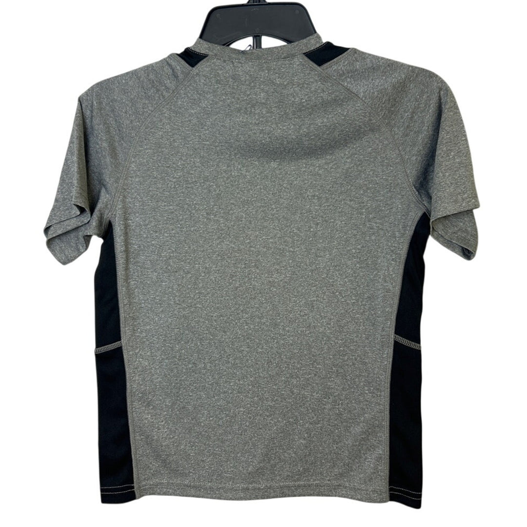 New Hand Printed Boys Medium Heathered Here Comes Chaos Short Sleeve Tee Shirt
