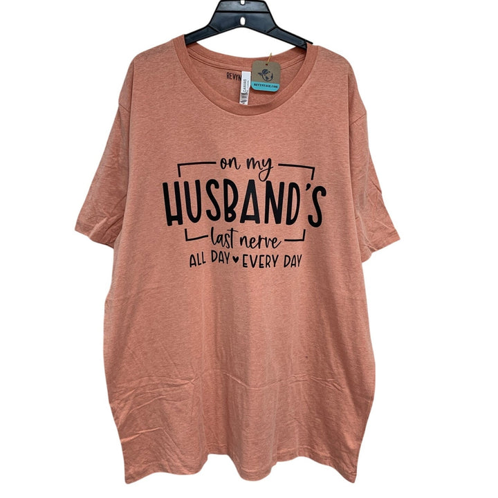 New Hand Printed Womens 2XL On My Husband&