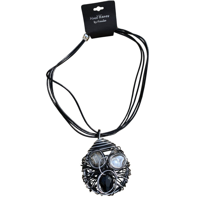 New Faux Pearl Bead Wired Corded Lightweight Statement Necklace in Red Gift Box