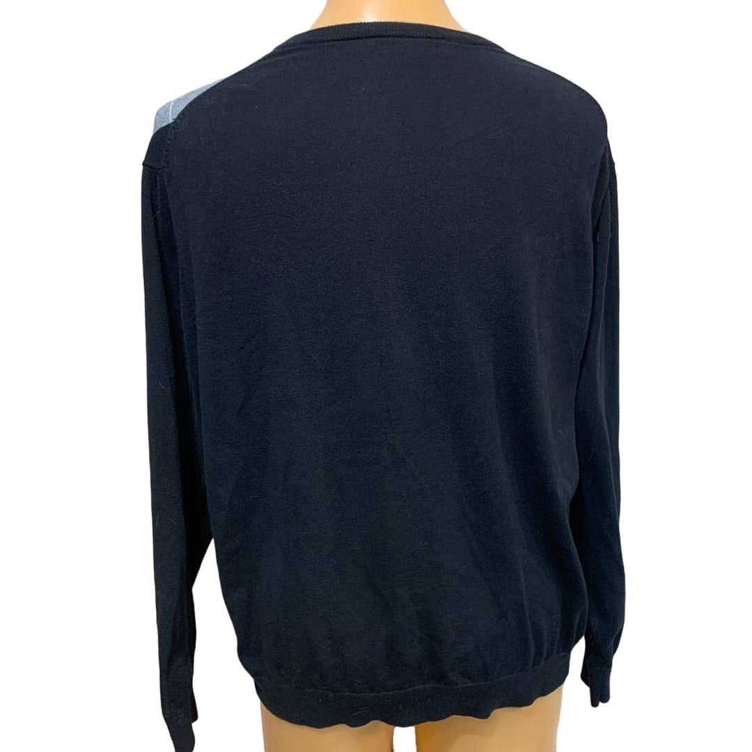 Roundtree &amp; Yorke Mens XL Long Sleeve 100% Cotton Argyle V-Neck Sweater