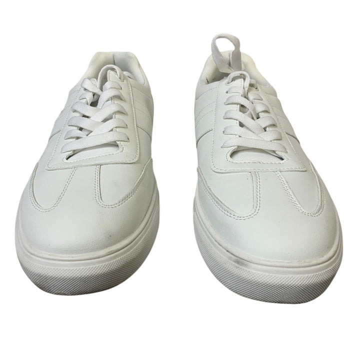 Perry Ellis Portfolio Mens Size 12 White Sneakers Lace Up Low Top Casual Shoes