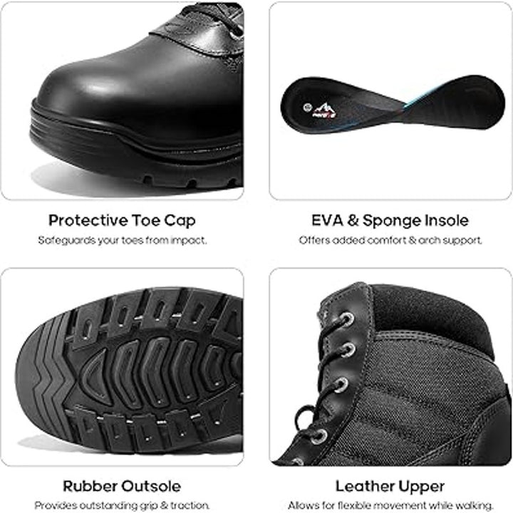 New Nortiv8 Mens 13 Black Faux Leather LaceUp High Top Waterproof Tactical Boots