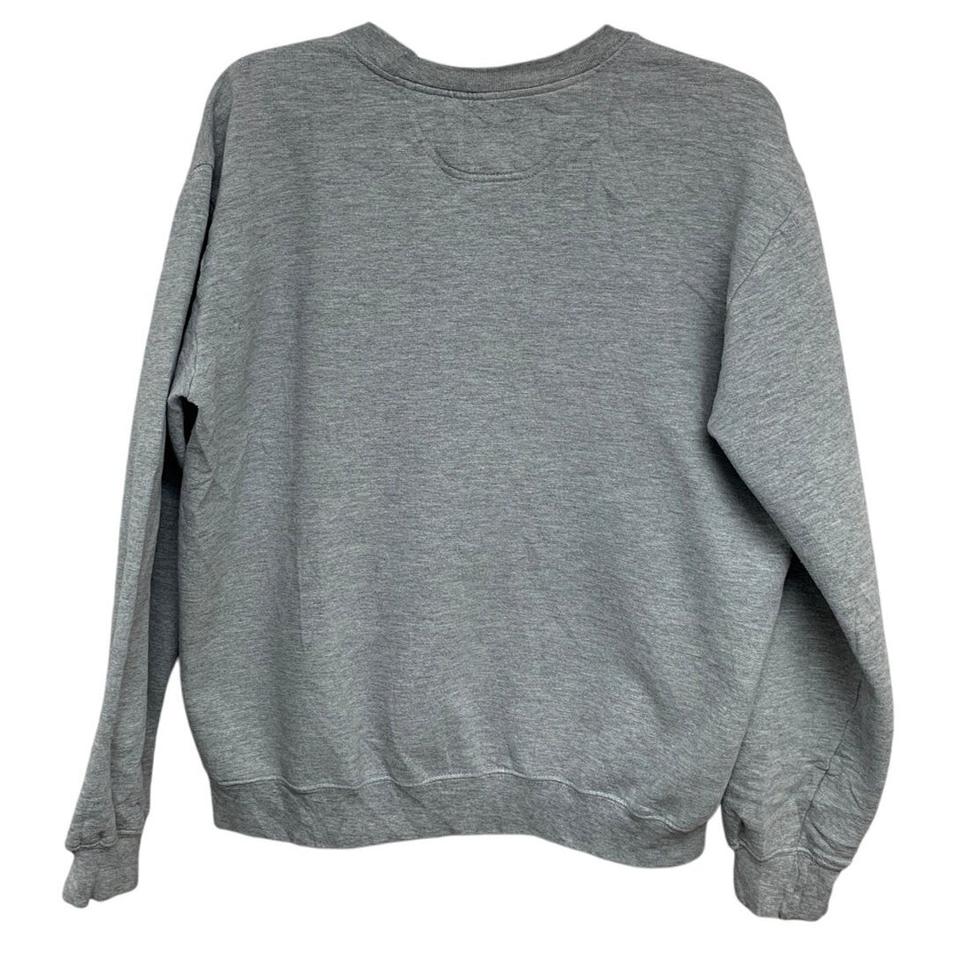 Upcycled Hand Printed Womens Medium Heathered Somebodys Praying Mama Sweatshirt
