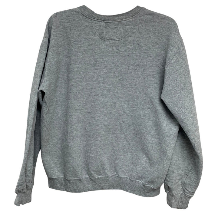 Upcycled Hand Printed Womens Medium Heathered Somebodys Praying Mama Sweatshirt