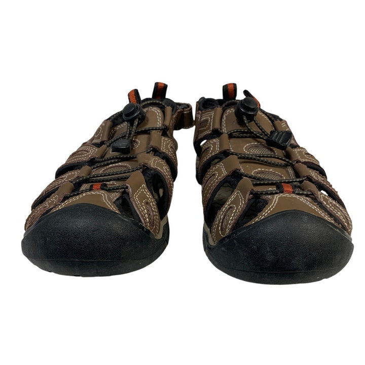 Eddie Bauer Mens Size 9 Brown Sandal Lace Up Drawstring Faux Leather Sandals