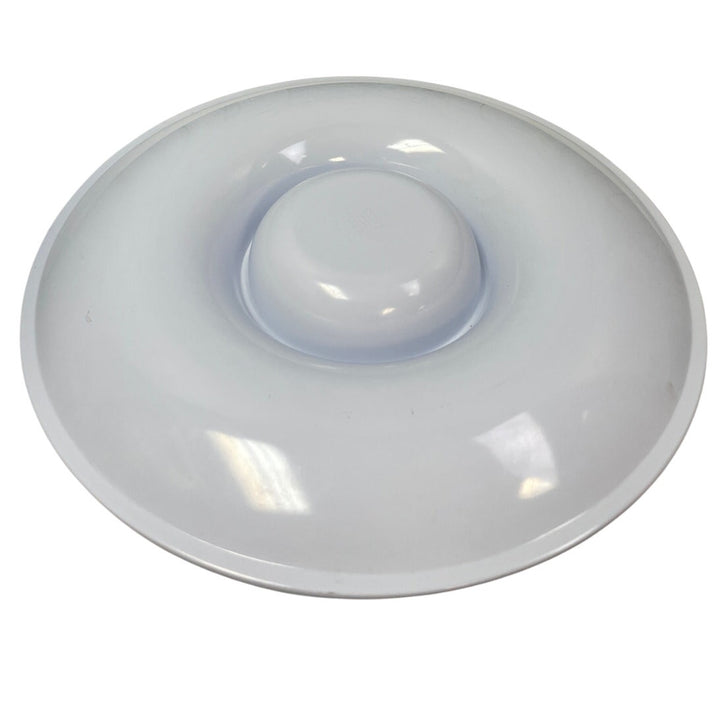 Fun Striped 15" Round Plastic Party Chip and Dip Tray w Attached Bowl
