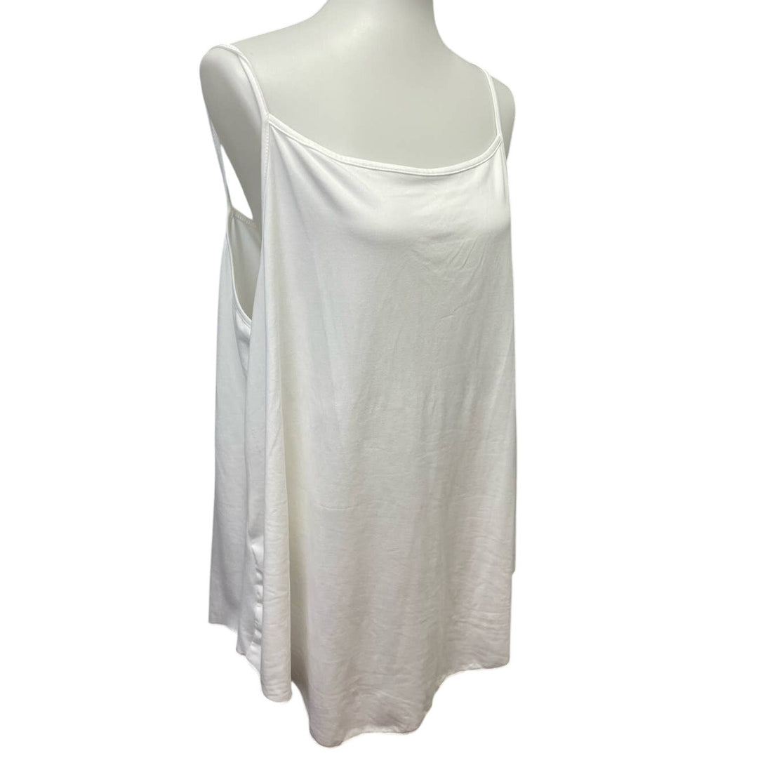 SHEIN Curve Womens 4XL Sleeveless Polyester Spaghetti Strap White Cami Tank Top