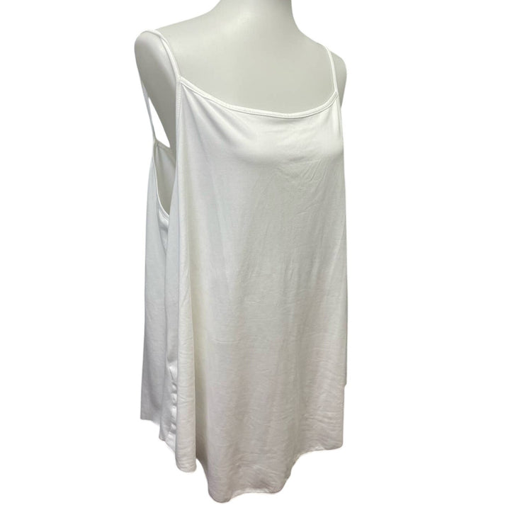 SHEIN Curve Womens 4XL Sleeveless Polyester Spaghetti Strap White Cami Tank Top