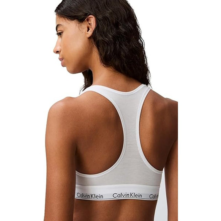 NWT New Calvin Klein Womens XL White Cotton Blend Unlined Wireless Bralette Bra