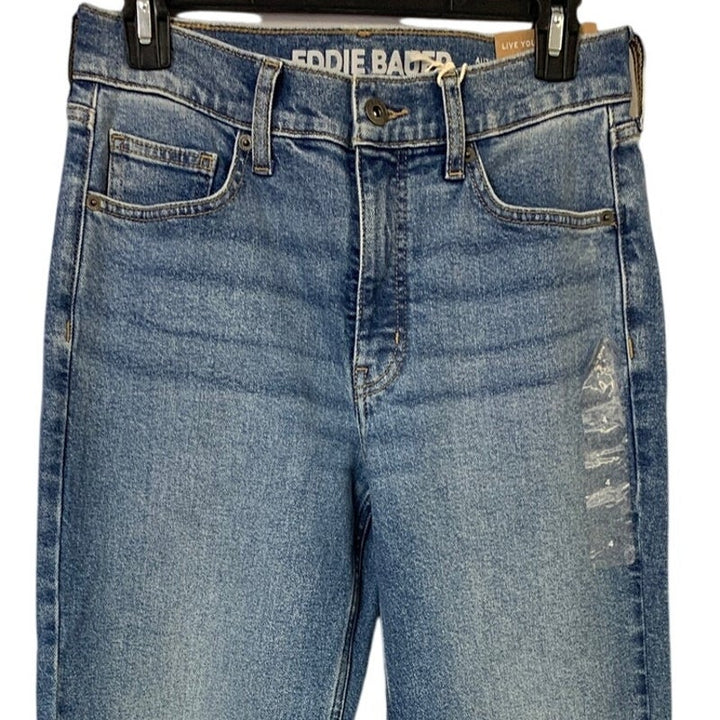 New Eddie Bauer Womens Size 4 Blue Authentic Perfect Straight High Rise Jeans
