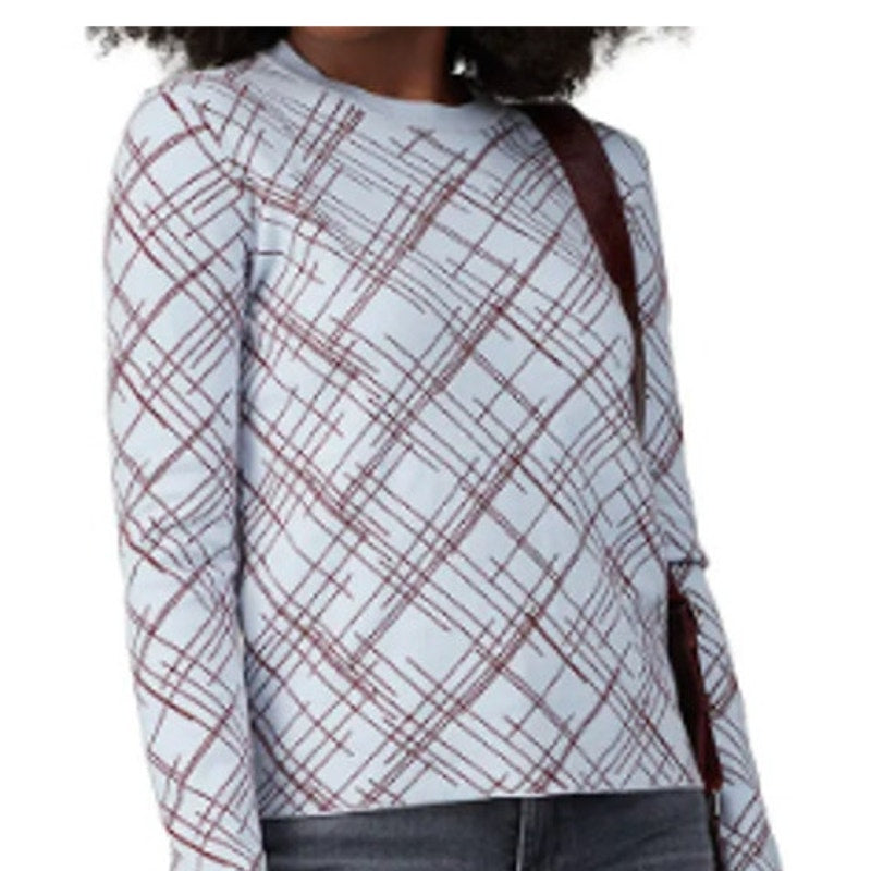 Equipment Womens XS Blue Burgundy Silk Cotton Blend Sadonne Pullover Sweater